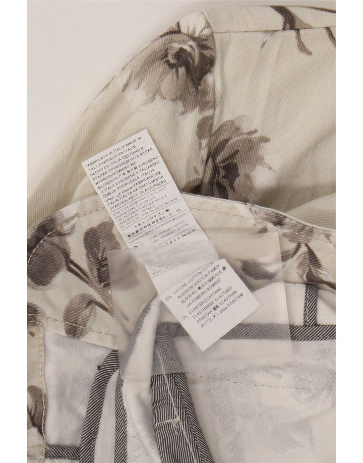 Ženska traper jakna Sisley s 2 gumba UK 10 Small Off White Floral