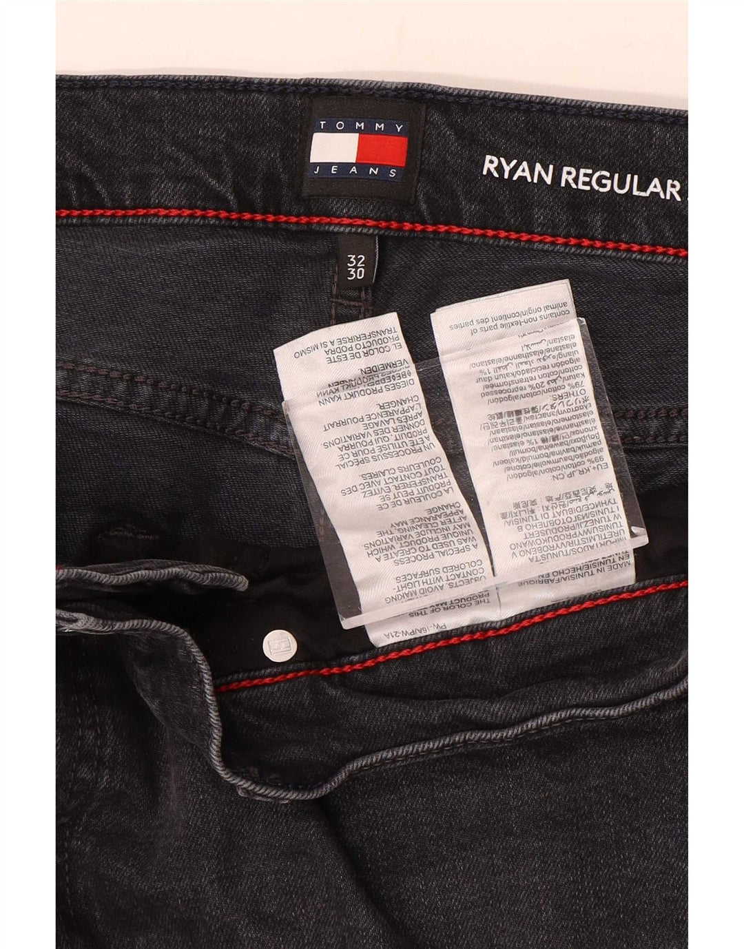 Tommy Hilfiger muške ravne traperice Ryan W32 L30 sivi pamuk