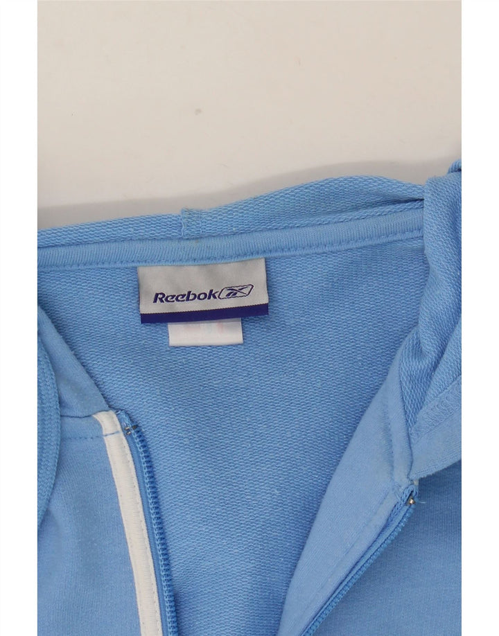 Reebok ženski pulover s kapuljačom s patentnim zatvaračem UK 10 mali plavi poliester