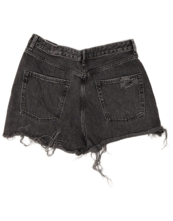 Topshop ženske Mom Denim vruće hlačice UK 10 male W28 sive