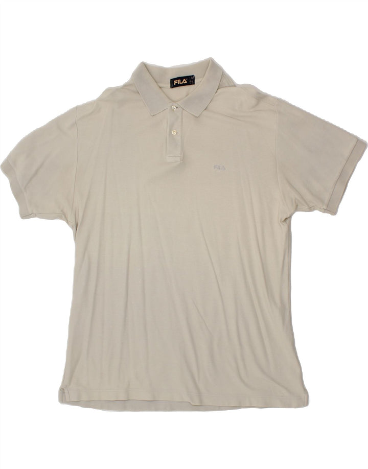 FILA Mens Polo Shirt IT 54 XL Beige Vintage Fila and Second-Hand Fila from Messina Hembry 
