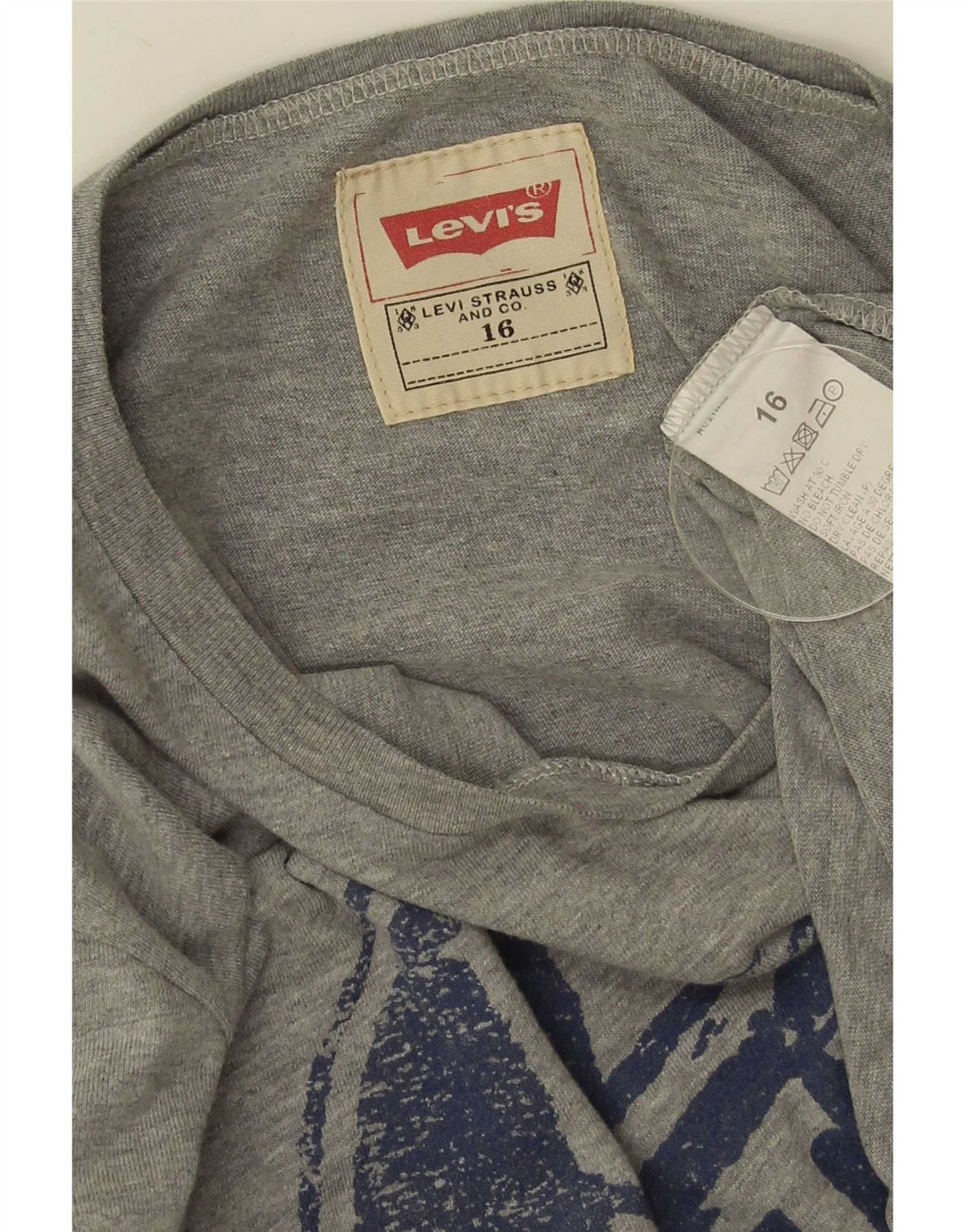 Levi's Boys majica dugih rukava s grafikama, 15-16 godina, sivi pamuk