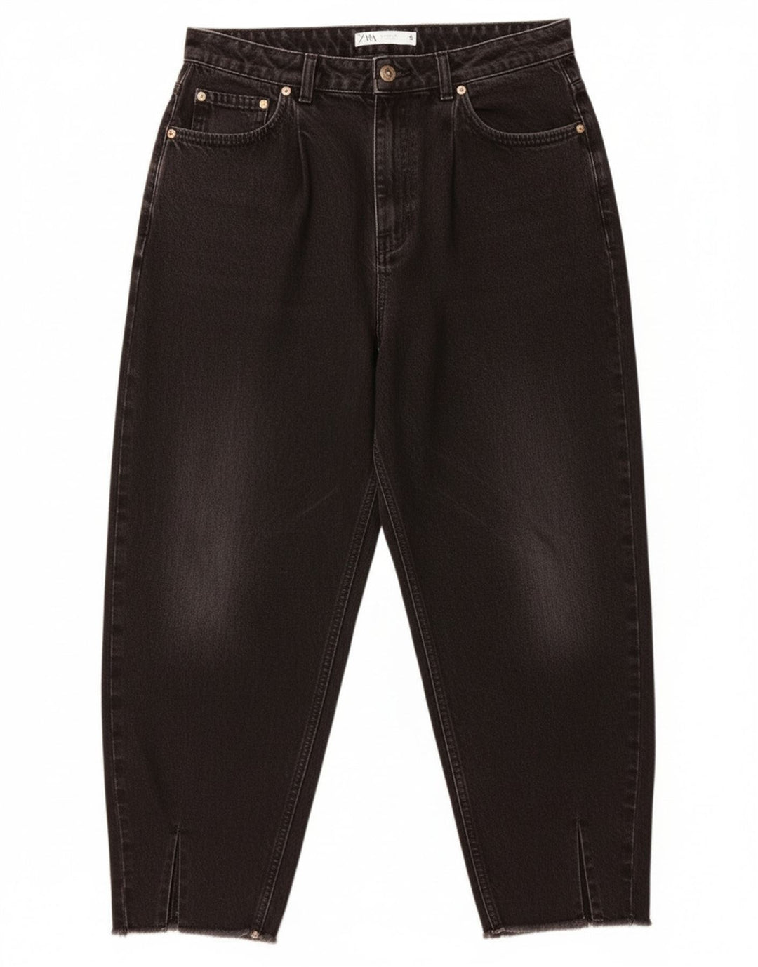 Zara ženske skraćene traperice visokog struka EU 40 srednje W30 L25 crne