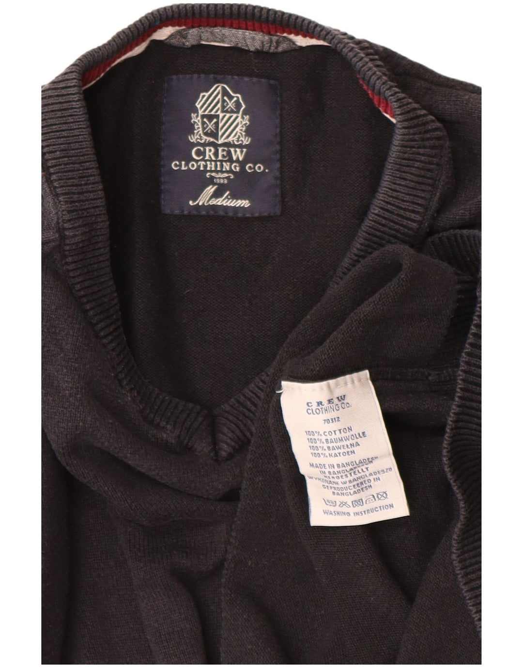 CREW ODJEĆA Muški džemper s V-izrezom Srednji crni pamuk