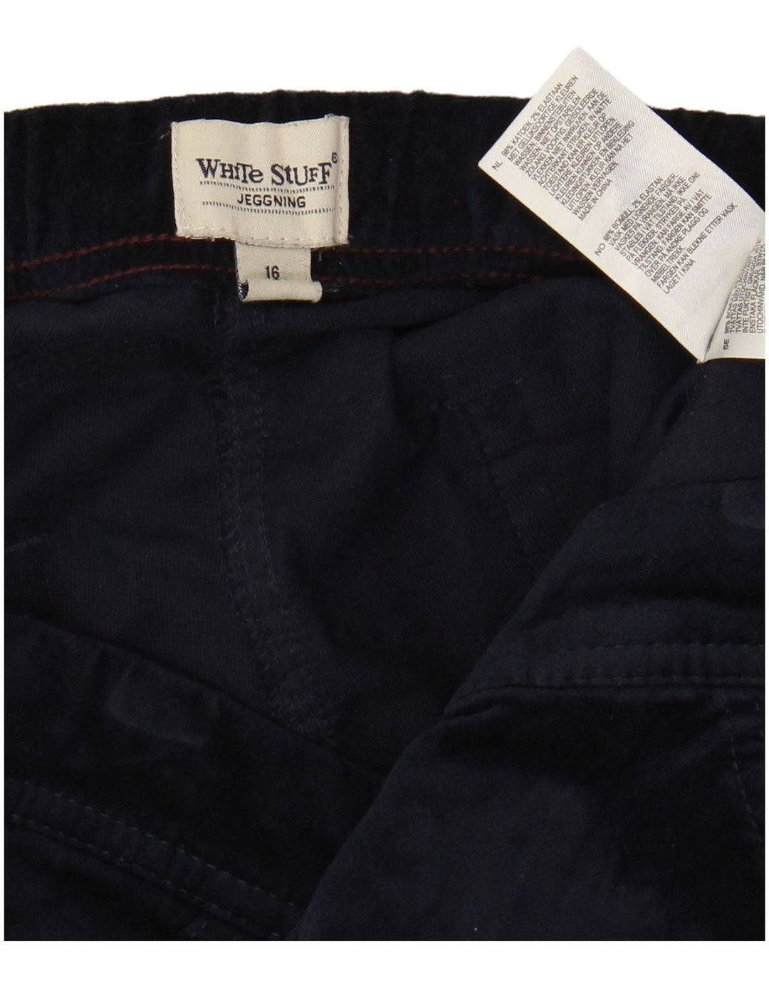 WHITE STUFF Ženske baršunaste ležerne hlače UK 16 velike W32 L30 tamnoplave