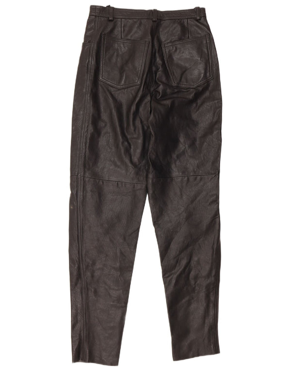 VINTAGE ženske hlače visokog struka IT 46 Large W28 L32 Crna koža