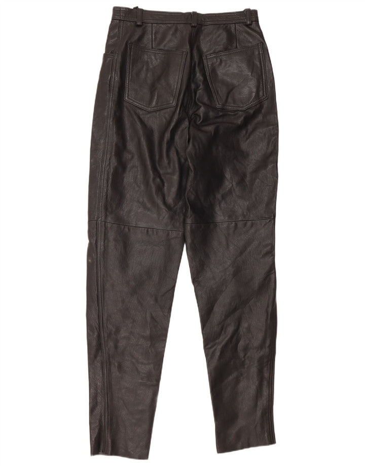 VINTAGE ženske hlače visokog struka IT 46 Large W28 L32 Crna koža