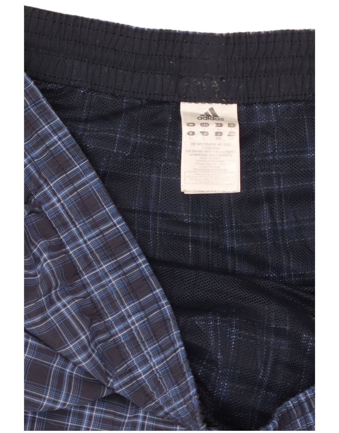 Adidas muške kratke hlače za plivanje, veliki plavi karirani poliester