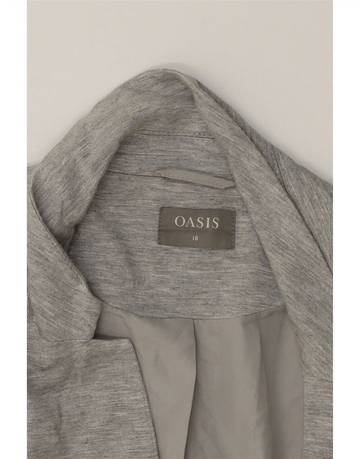 OASIS Womens 1 Button Blazer Jacket UK 10 Small Grey Viscose Vintage Oasis and Second-Hand Oasis from Messina Hembry 