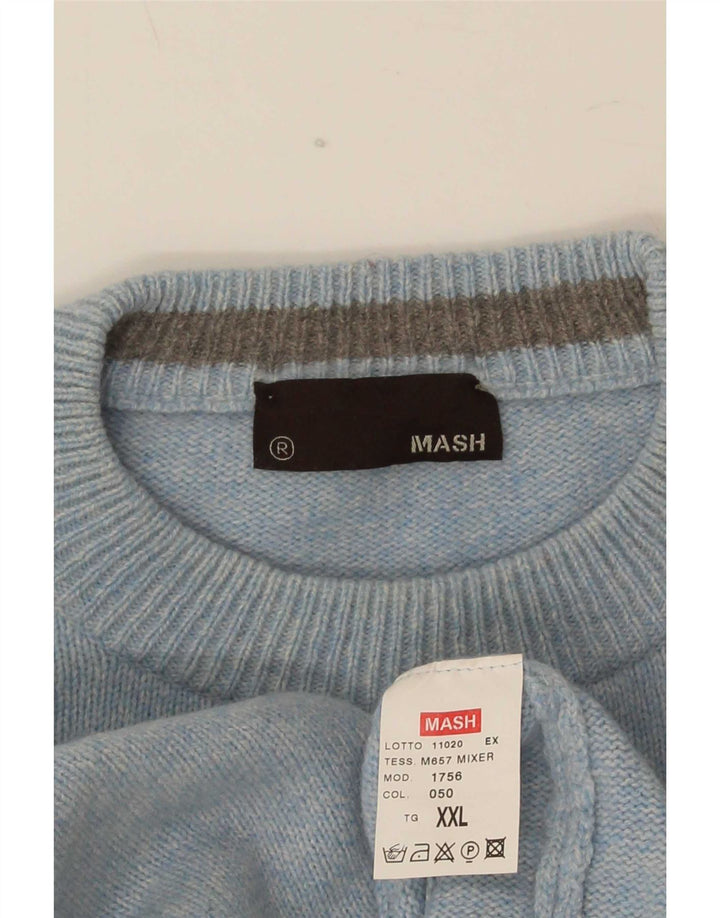 Mash muški džemper s okruglim izrezom 2XL plave vune