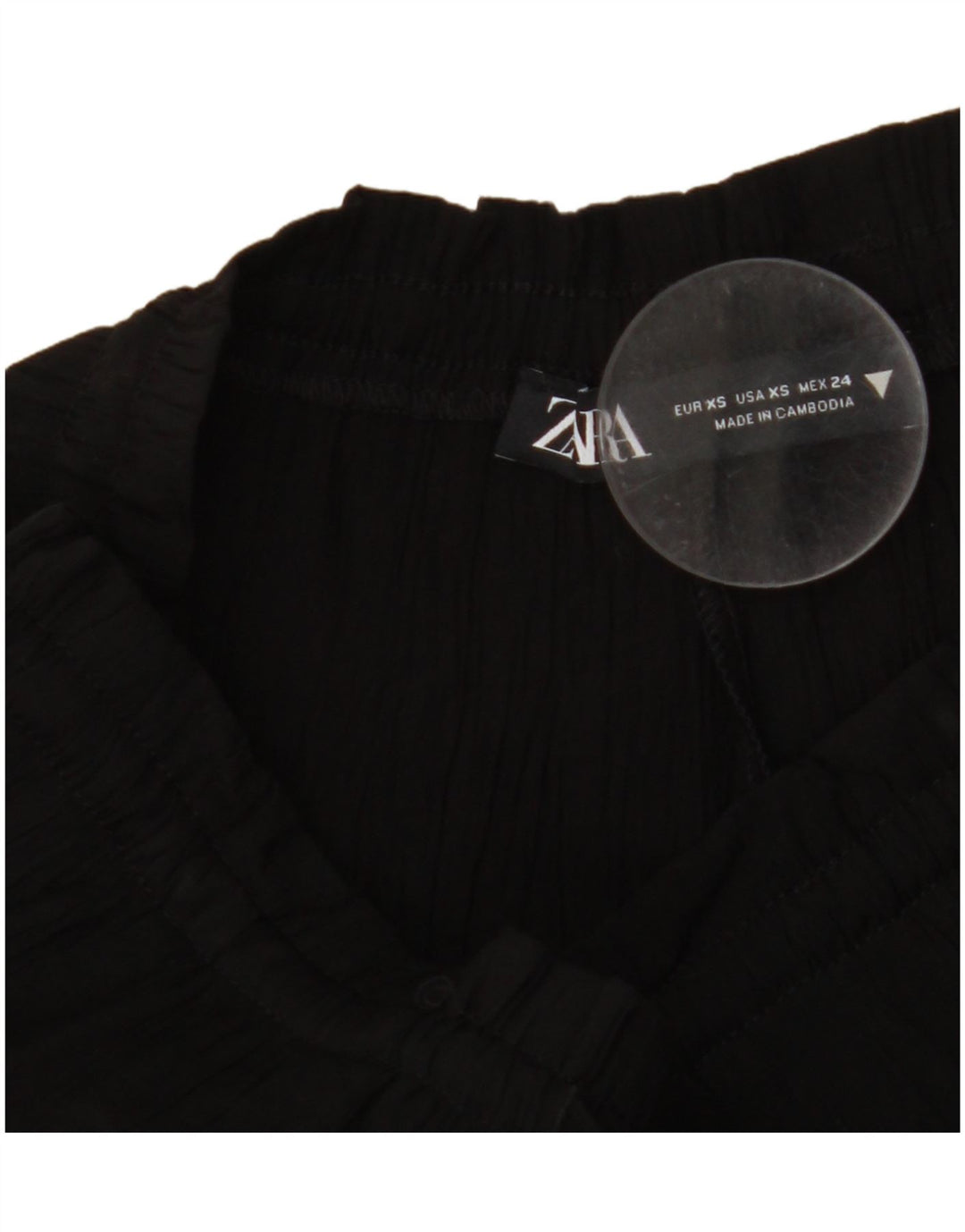 ZARA ženske široke hlače visokog struka UK 4 XS W24 L11 crne