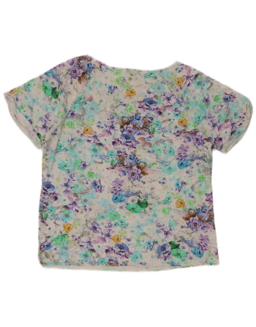 BENETTON Ženska majica kratkih rukava UK 14 Large Multicolored Floral