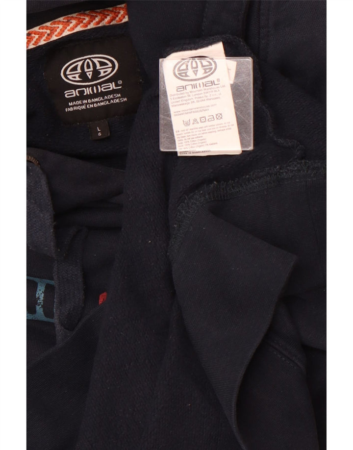 ANIMAL Muška majica s kapuljačom s kapuljačom, veliki tamnoplavi pamuk