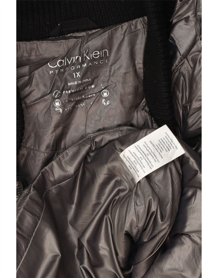 Calvin Klein ženska prevelika podstavljena jakna UK 18 XL sivi poliester