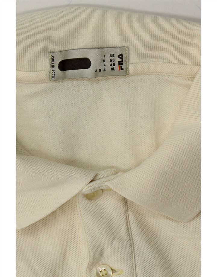 FILA Mens Polo Shirt IT 56 2XL Off White Vintage Fila and Second-Hand Fila from Messina Hembry 