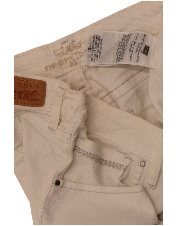 Levi's ženske Capri traperice US 12 Large W32 L22 Bijeli pamuk
