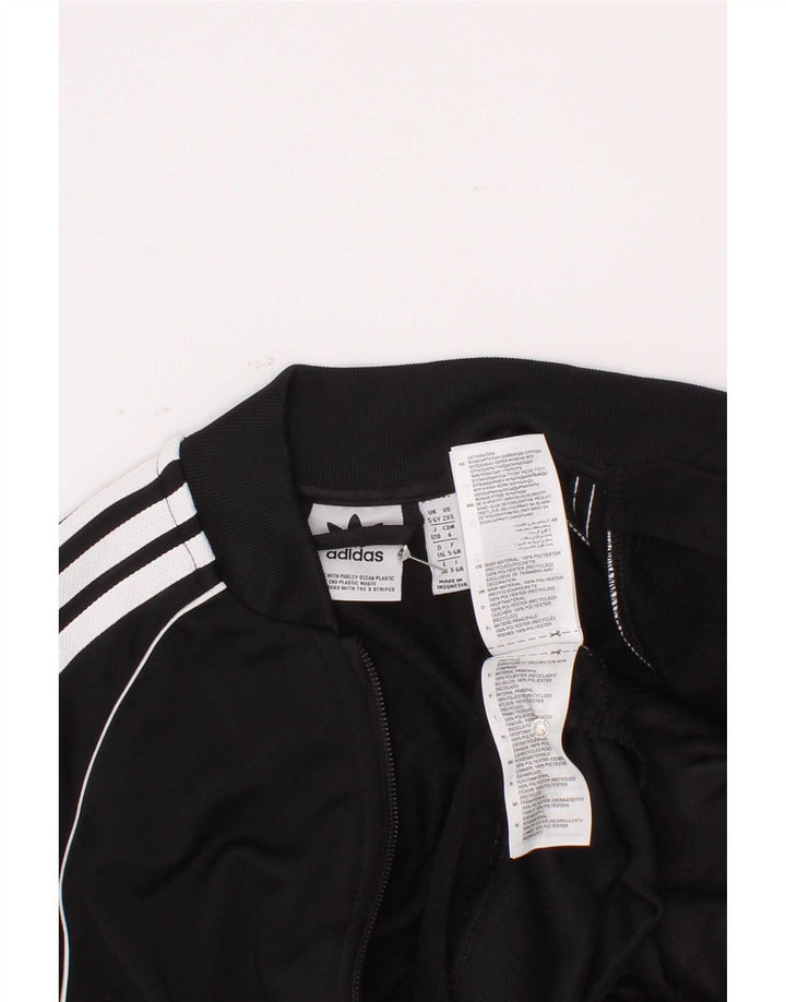 Gornja jakna od trenirke Adidas za djevojčice 5-6 godina, crni poliester