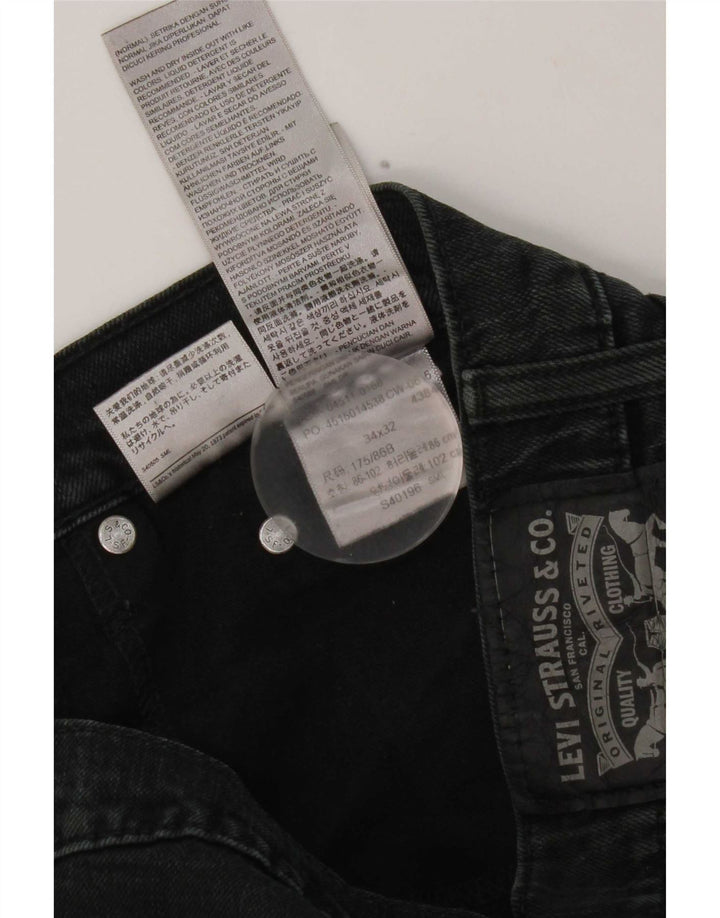 Levi's muške ravne traperice W34 L32 crni pamuk
