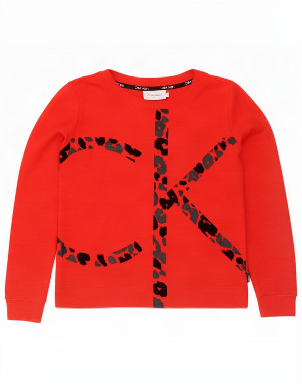 Calvin Klein Ženski džemper prekomjerne majice s grafičkim motivima UK 10 Small Red