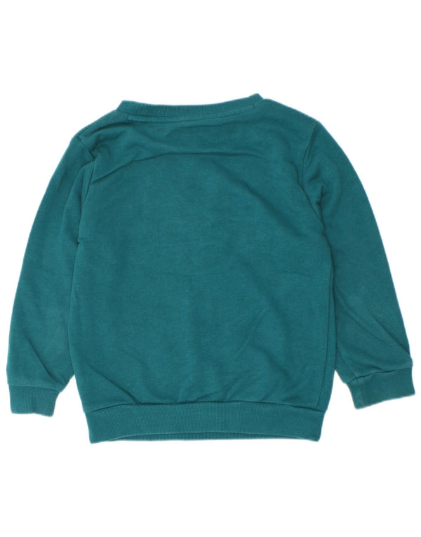 Adidas Boys Graphic Sweatshirt Jumper 3-4 Years Green Cotton