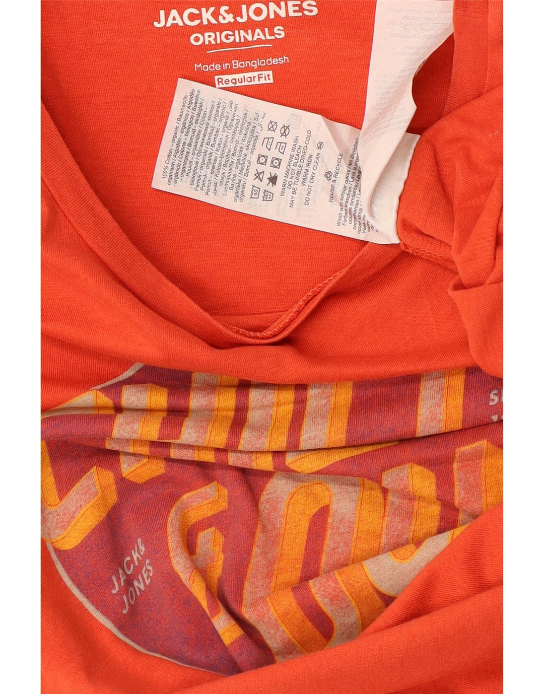 JACK & JONES Muška majica kratkih rukava standardnog kroja srednje veličine, narančasta, pamuk