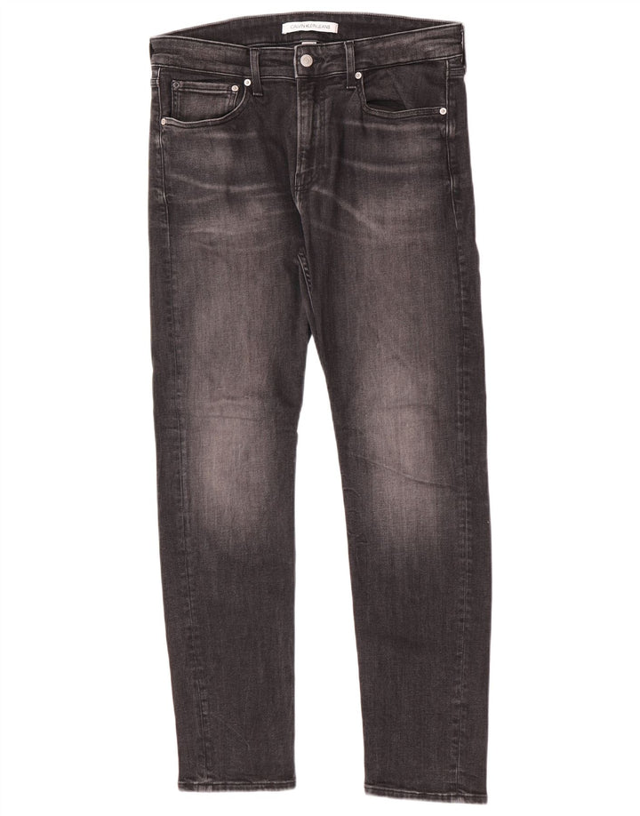 Calvin Klein Muške uske traperice W32 L30 Sivi pamuk