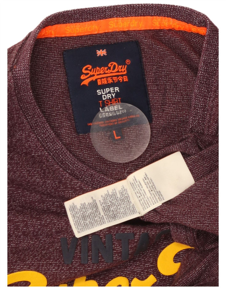 SUPERDRY muška majica kratkih rukava s grafičkim motivima, veliki pamuk s bordo prugama