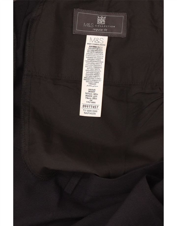MARKS & SPENCER Muške hlače standardnog kroja W42 L29 tamnoplavi poliester