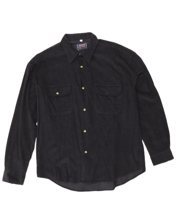 BRUGI Mens Tall Corduroy Shirt Medium  Navy Blue Acrylic