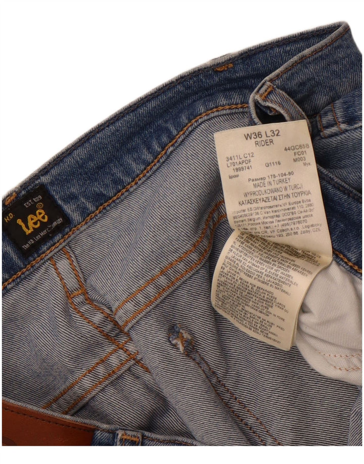 Lee Mens Rider Straight Jeans W36 L32 Plavi pamuk