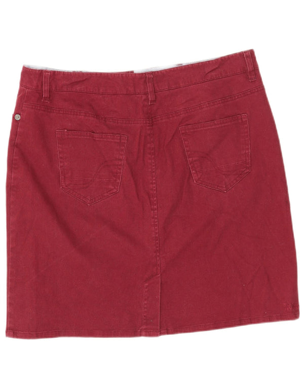 Fat Face ženska traper suknja UK 14 Large W34 Bordo pamuk