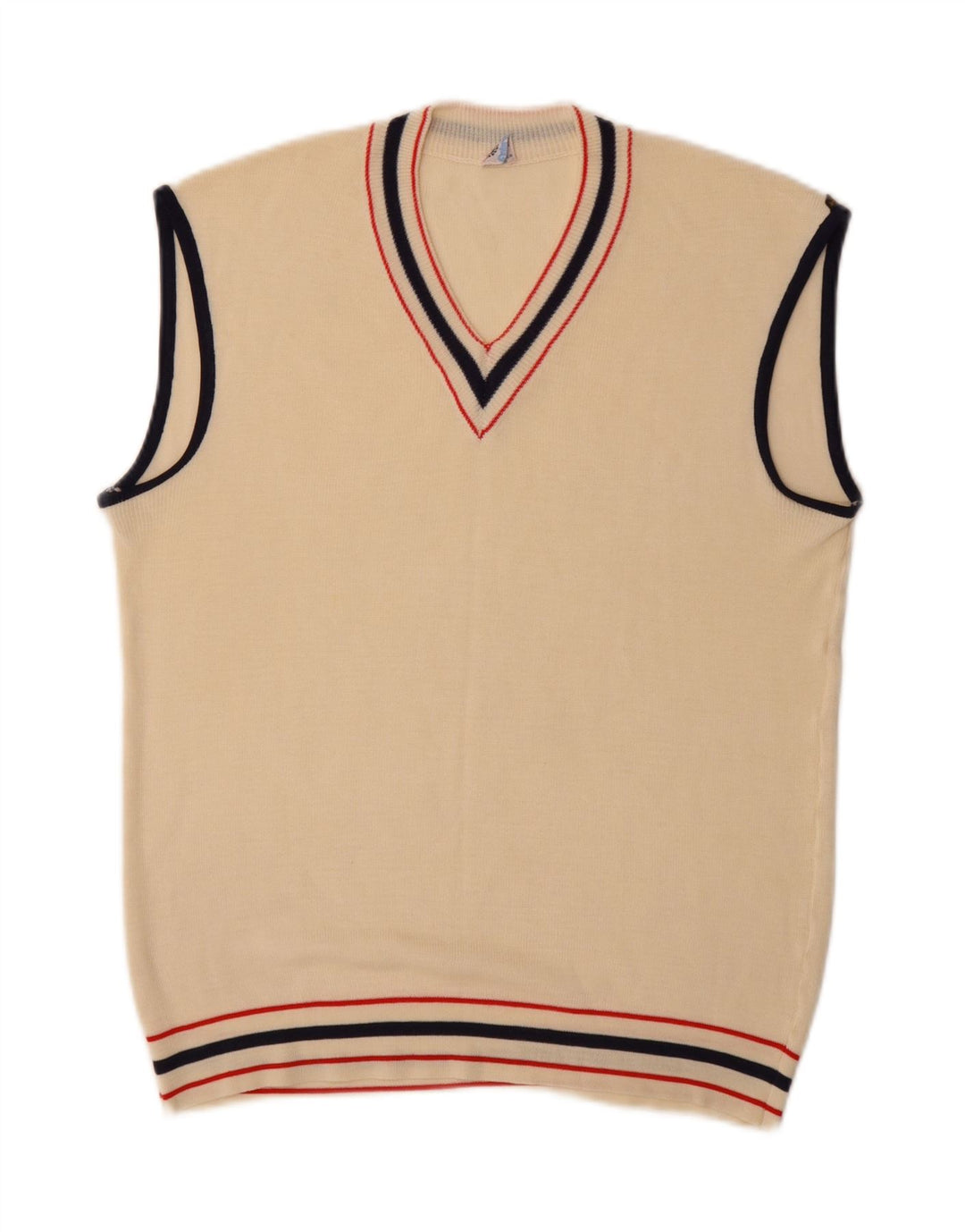 Vintage muška majica bez rukava Mala bež akril