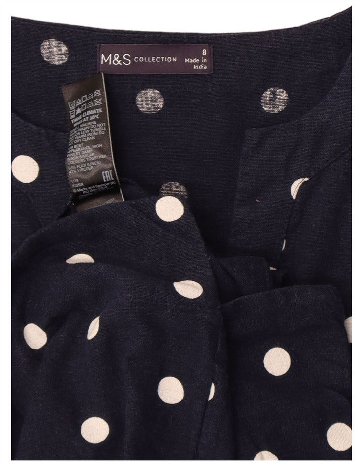 Marks & Spencer ženska haljina UK 8, mala tamnoplava točkasta