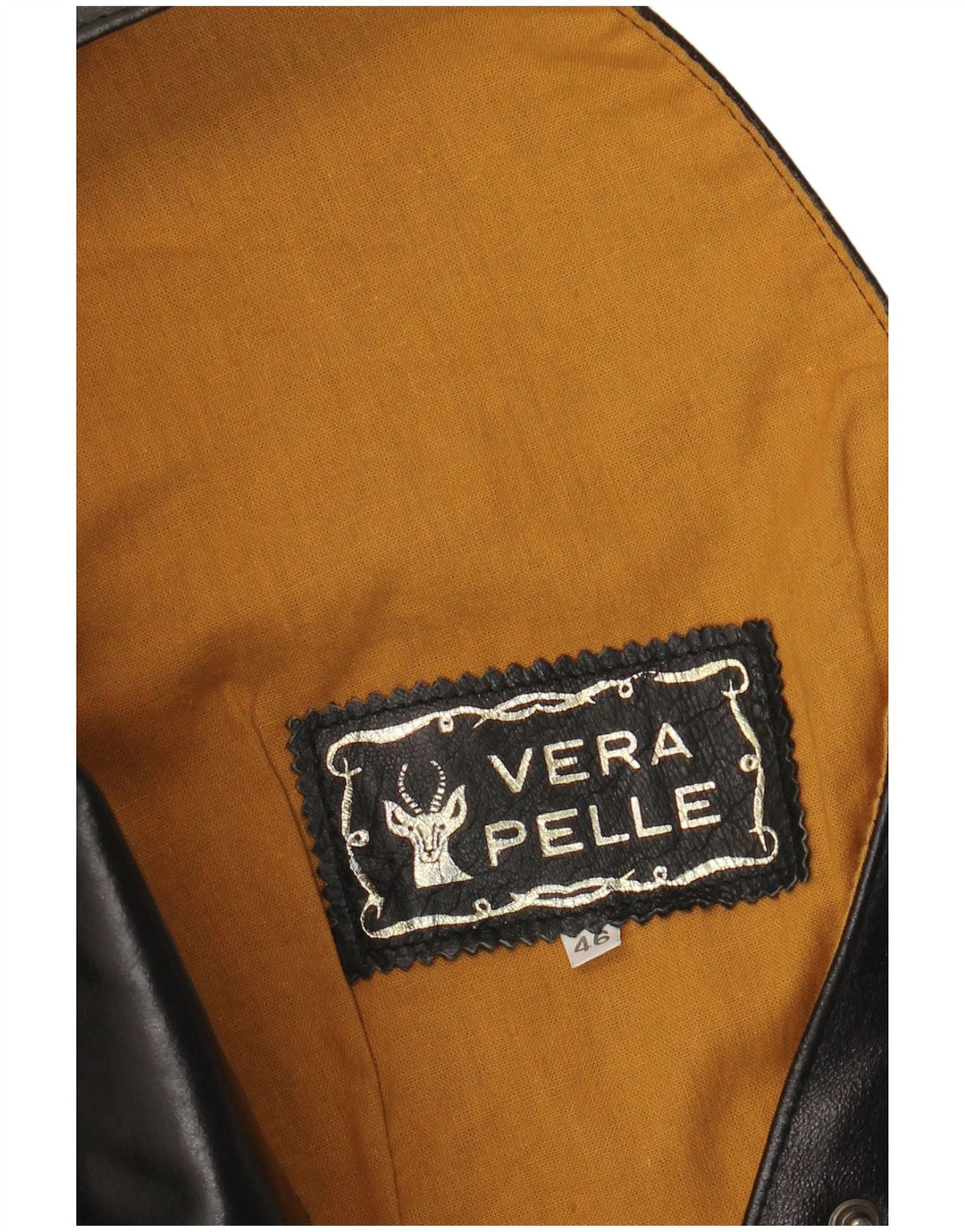 VINTAGE ženski kožni prsluk IT 46 Veliki crni kožni