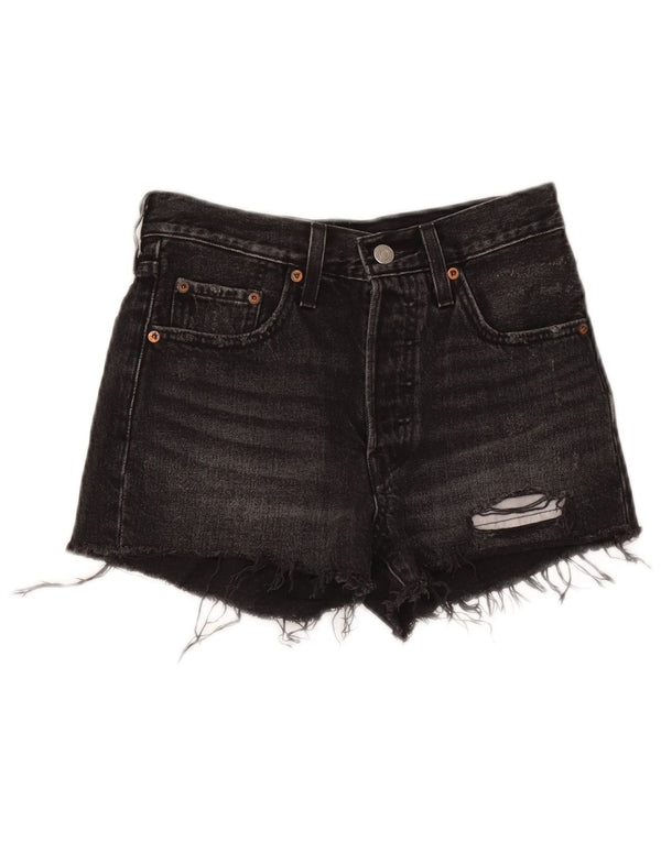 Levi's ženske 501 kratke traper kratke hlače W24 XS, crni pamuk