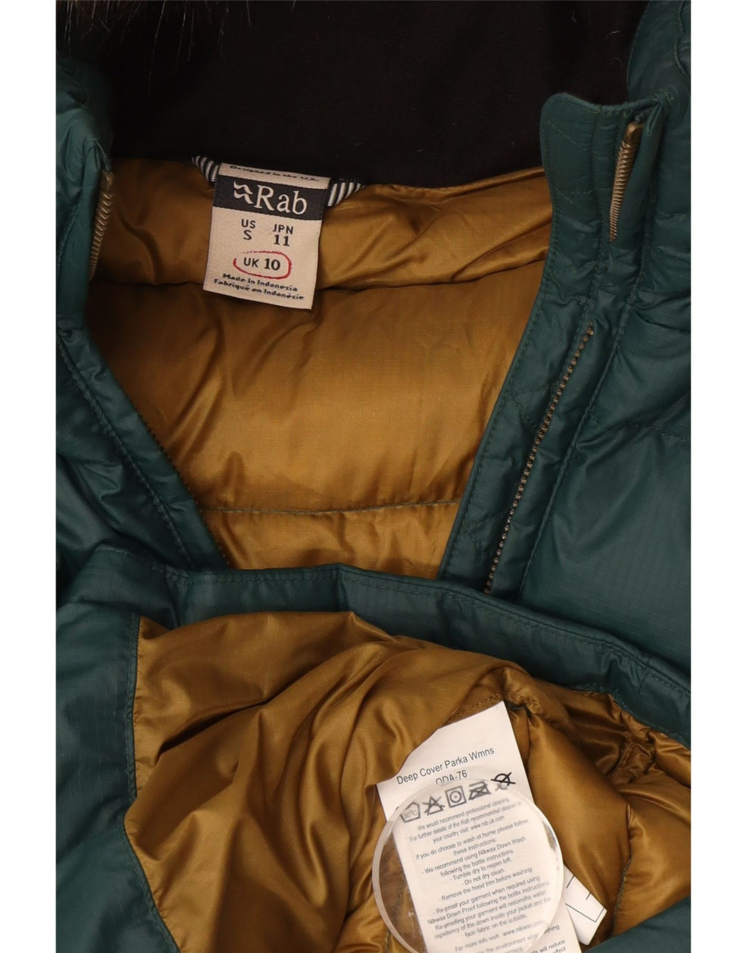 Rab ženski podstavljeni kaput s kapuljačom UK 10 Mali zeleni poliamid