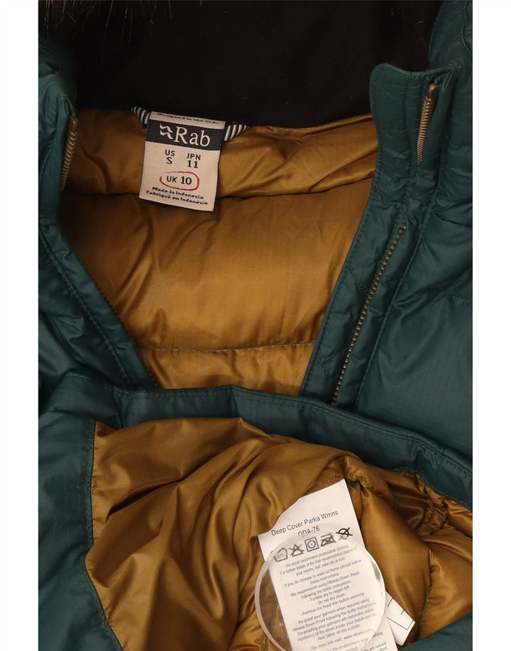 Rab ženski podstavljeni kaput s kapuljačom UK 10 Mali zeleni poliamid