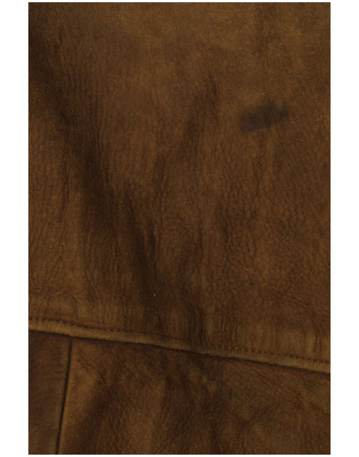 VINTAGE muška kožna jakna UK 38 Srednja kaki koža