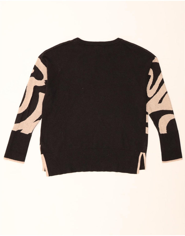 WHITE STUFF Womens Loose Fit Crew Neck Jumper Sweater UK 12 Medium  Black