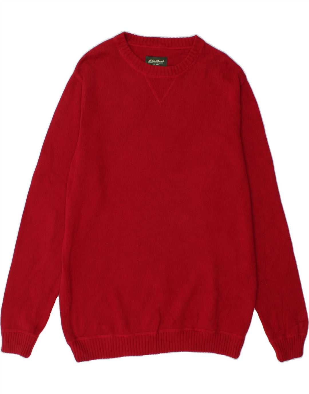 EDDIE BAUER Mens Boat Neck Jumper Sweater Large Red Cotton Vintage Eddie Bauer and Second-Hand Eddie Bauer from Messina Hembry 