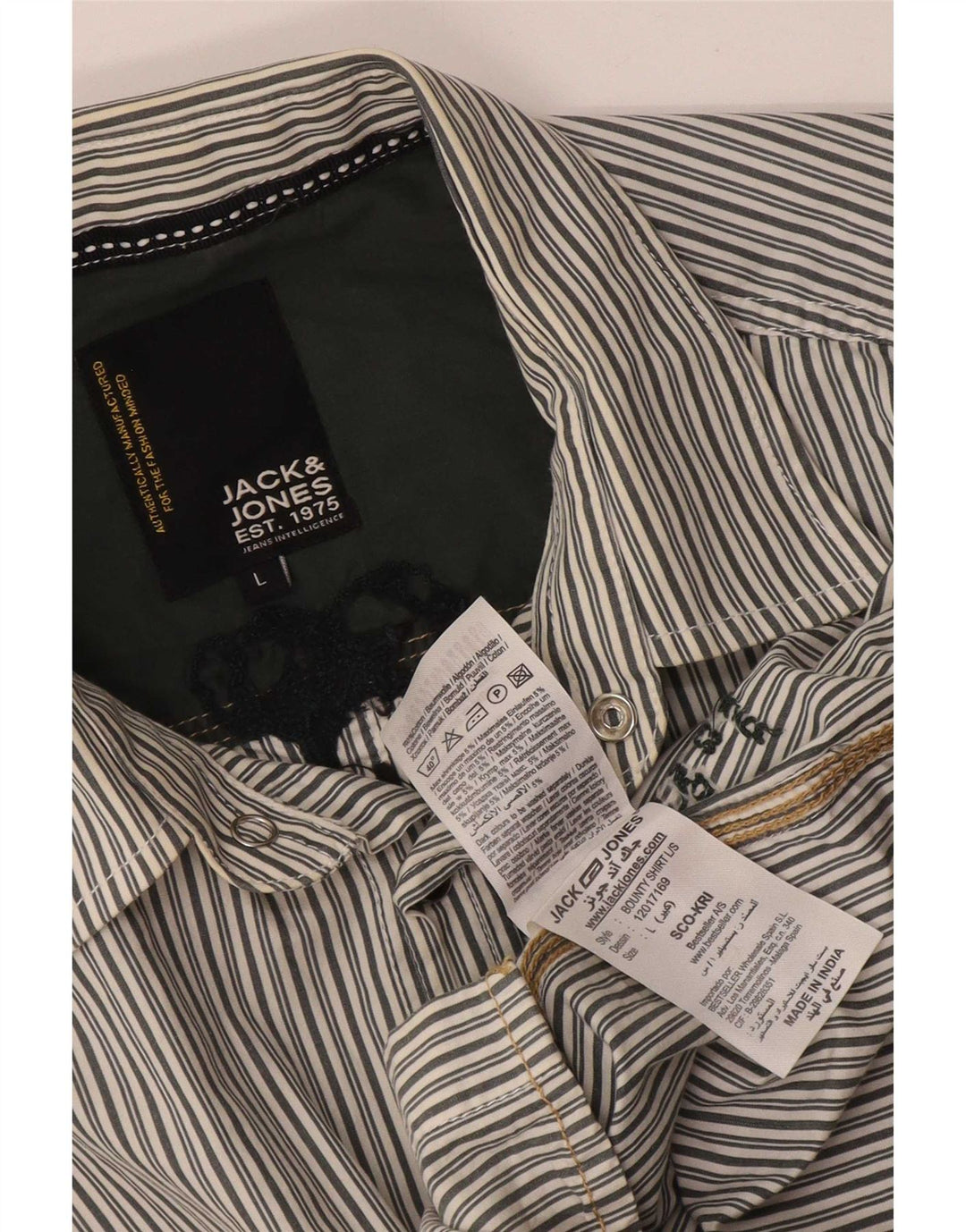 Jack & Jones muška majica s velikim sivim prugama, pamuk