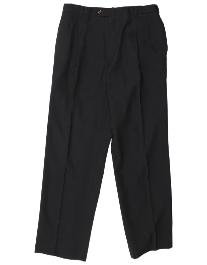 Egon Von Furstenberg Mens UK 40 Large W32 L32 Crna djevičanska vuna