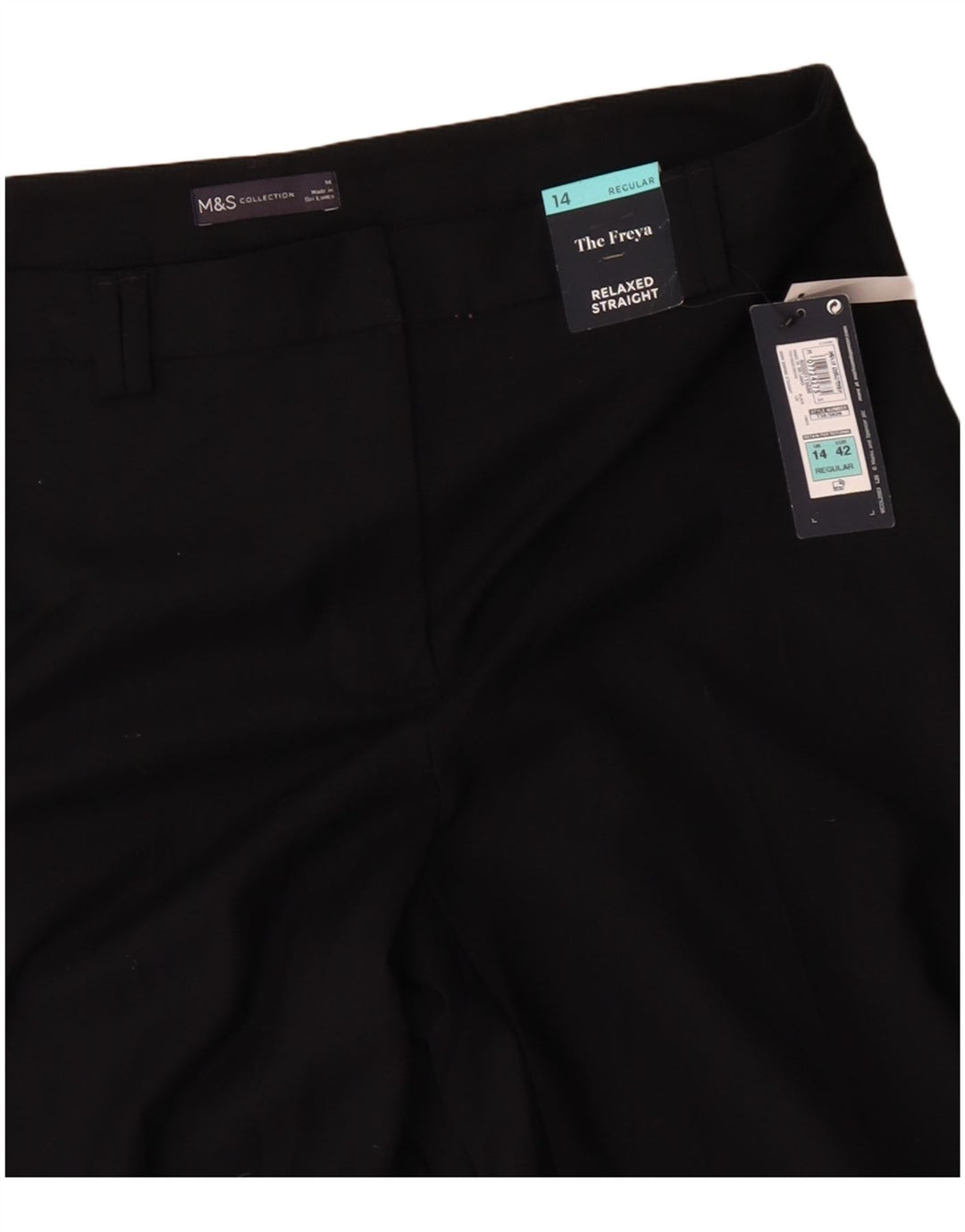 MARKS & SPENCER Ženske opuštene chino hlače UK 14 Large W36 L30 Crne
