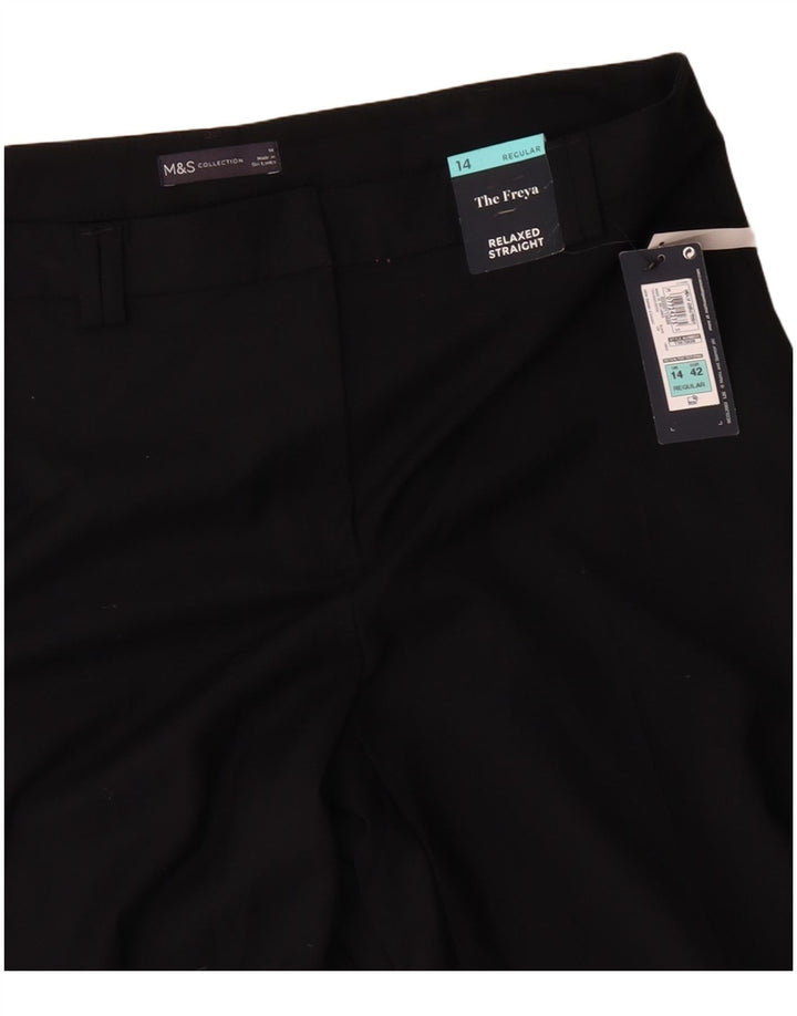 MARKS & SPENCER Ženske opuštene chino hlače UK 14 Large W36 L30 Crne