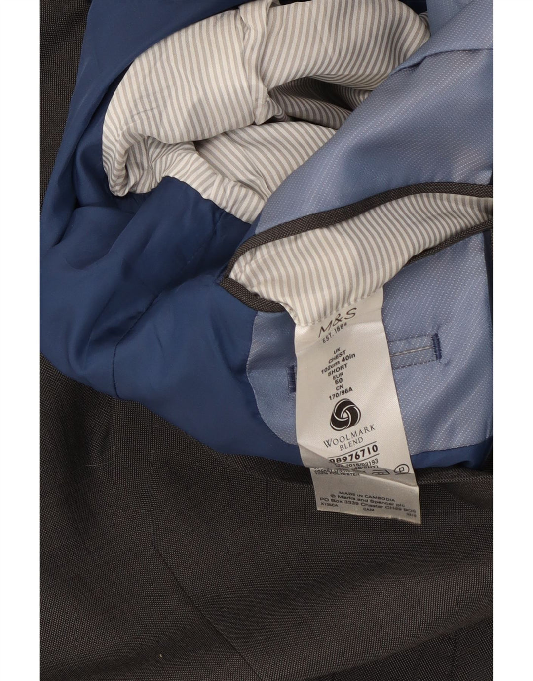 Marks & Spencer muška jakna s 2 gumba UK 40 srednje siva vuna