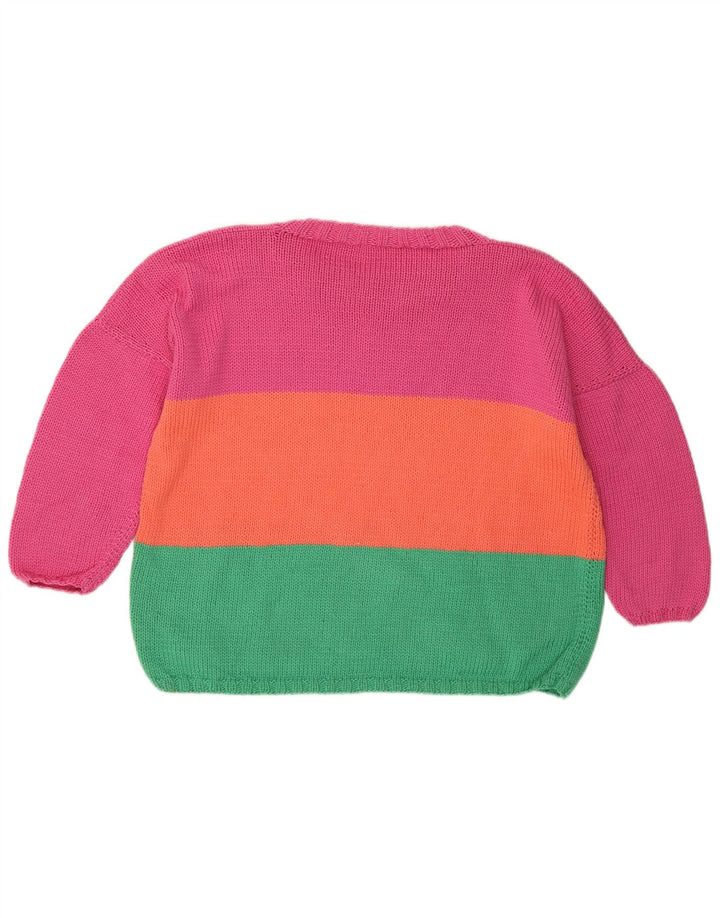 VINTAGE Womens Crew Neck Jumper Sweater UK 12 Medium Multicoloured