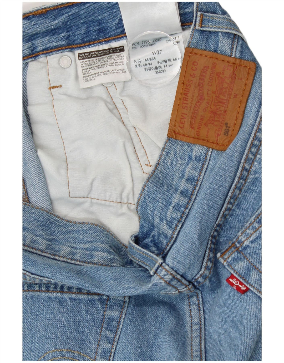 Levi's ženske 501 kratke traper kratke hlače W27 male plave boje pamuka