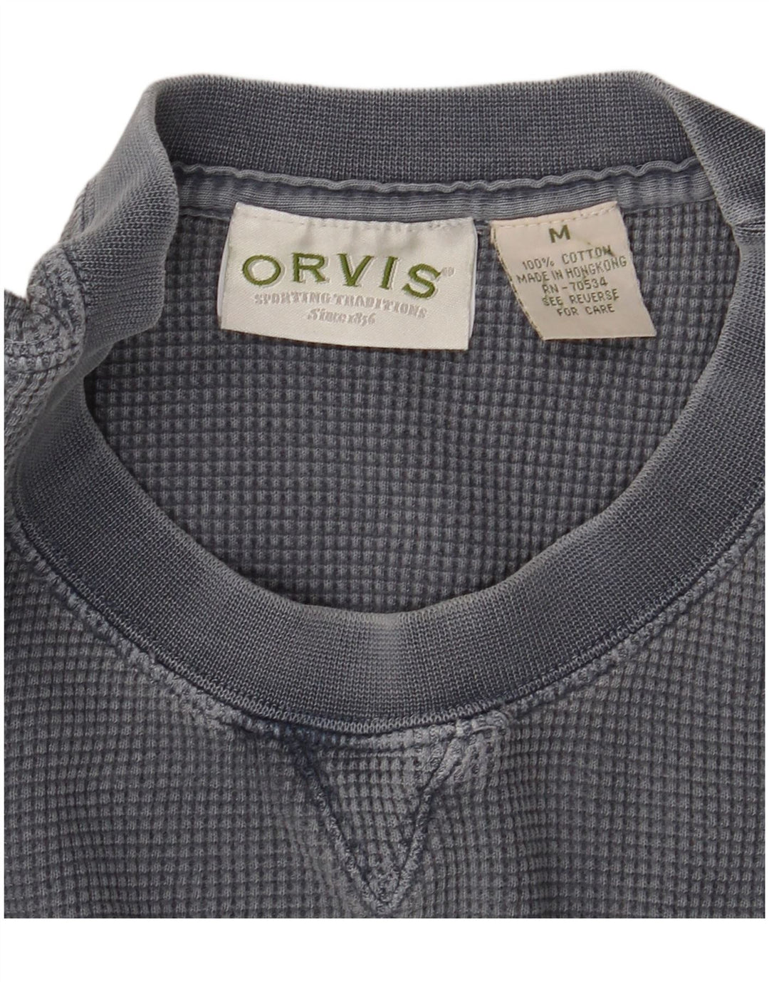 Orvis muška majica dugih rukava, srednje sivi pamuk