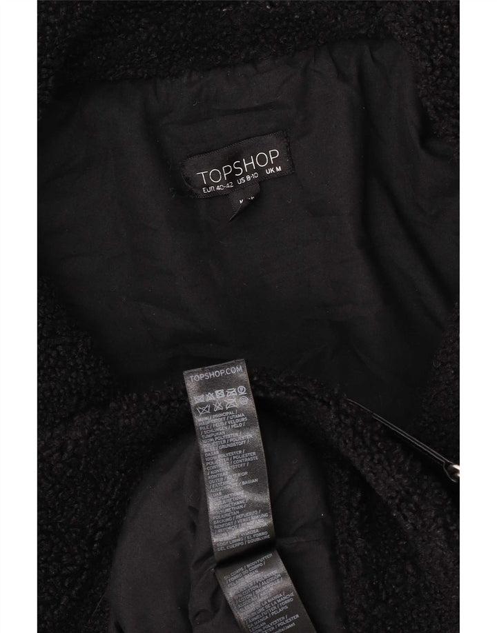 Topshop ženska prevelika jakna od flisa UK 14 Srednji crni poliester