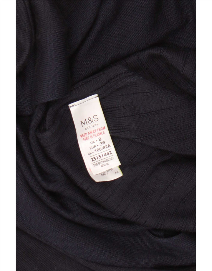 Marks & Spencer ženski otvoreni kardigan pulover UK 8 Mali tamnoplava viskoza
